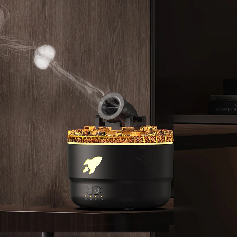 200ML Ultrasonic Simulated Smoke Cannon Firing Gunner 7 Color Led Light Essential Oil  Air Humidifier Aroma Diffuser for Hotel