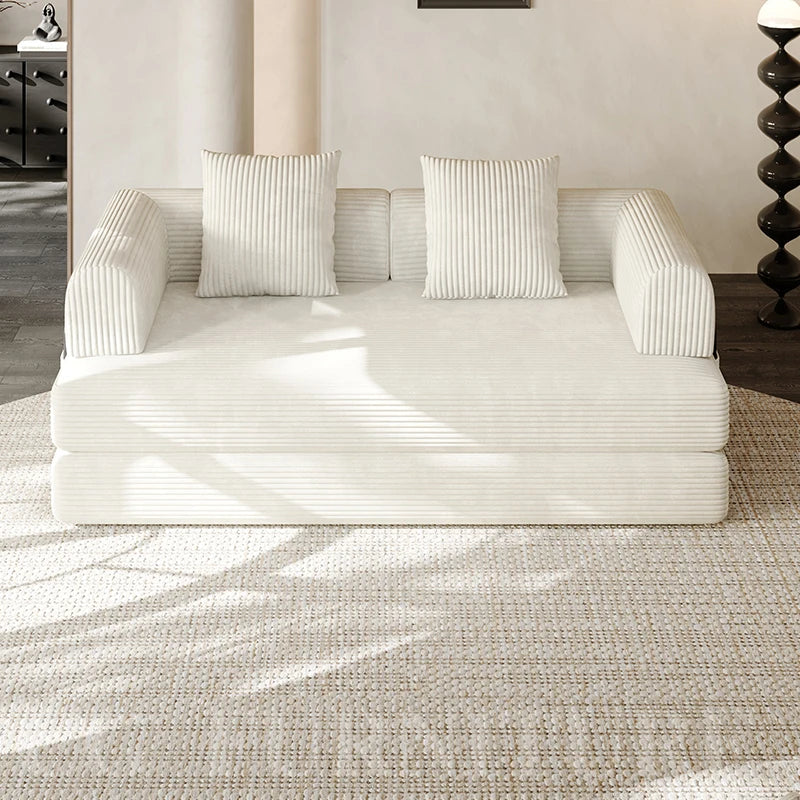 Modular Sofa Bed No Assembly Required Sectional Couch For Living Room Compressed Couch With Corduroy Fabric Sectional Sofa