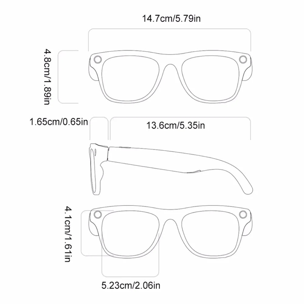 Smart Glasses AI Camera HD Wearable Mini Camera Bluetooth Voice Assistant Control Video Photo Recorder With Touch Botton