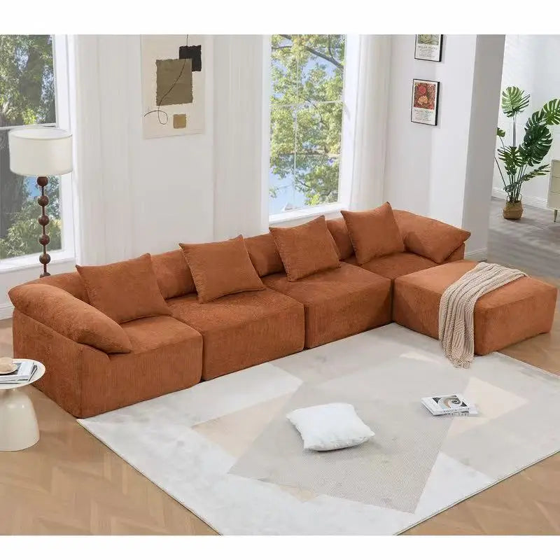 High Quality Modern Vacuum Sealed Pack Couch Modular Sectional Full Sponge Compressed Frameless Living Room Sofa Set Furniture