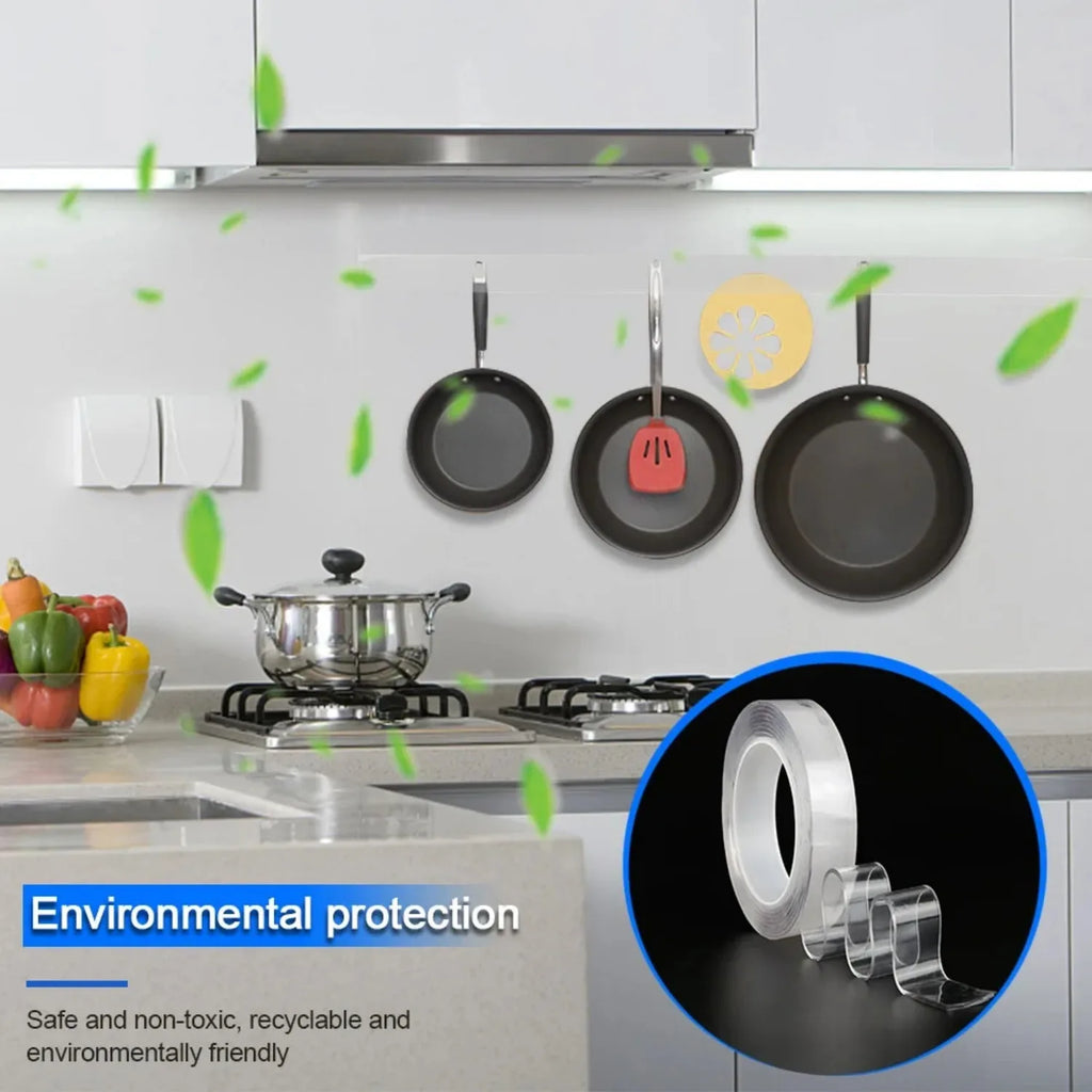 1/3/5M Double Sided Tape Transparent Acrylic Reusable Waterproof Adhesive Tracsless Tape Gadget Doble Cara Nano Tapes