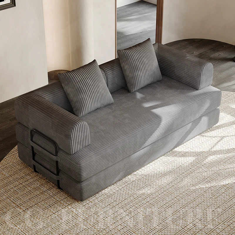 Modular Sofa Bed No Assembly Required Sectional Couch For Living Room Compressed Couch With Corduroy Fabric Sectional Sofa
