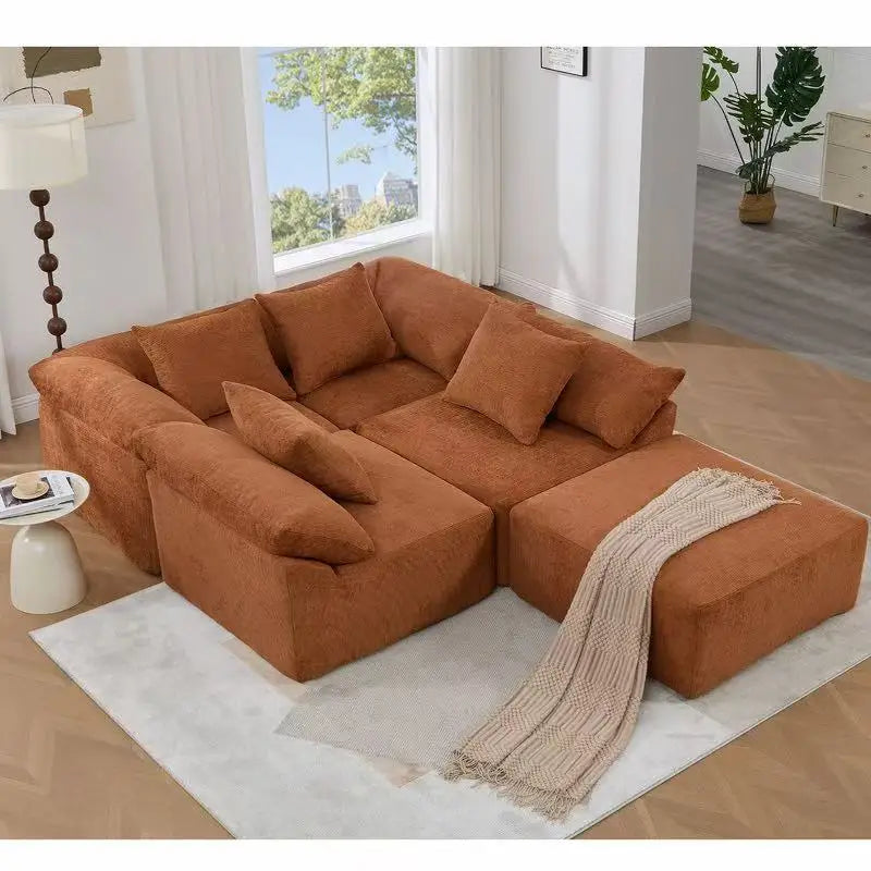 High Quality Modern Vacuum Sealed Pack Couch Modular Sectional Full Sponge Compressed Frameless Living Room Sofa Set Furniture