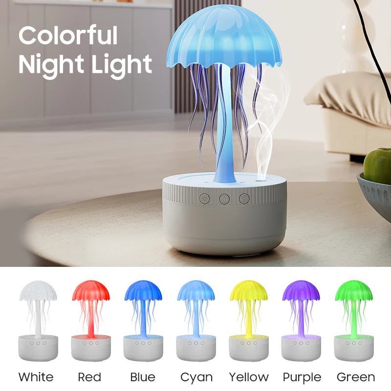 7 Colorful Night Light  Atomization Humidification Dynamic Jellyfish Essential Oil Diffuser 300ML Jellyfish Air Humidifier