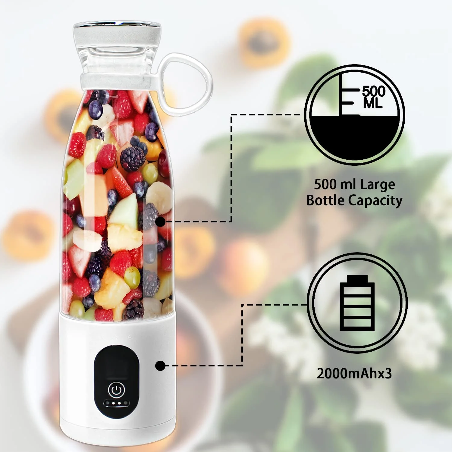 Waterproof 300W 500 ML Electric Personal Fruit Juicer Squeezer Cup Hand Held Blender Portable Blender