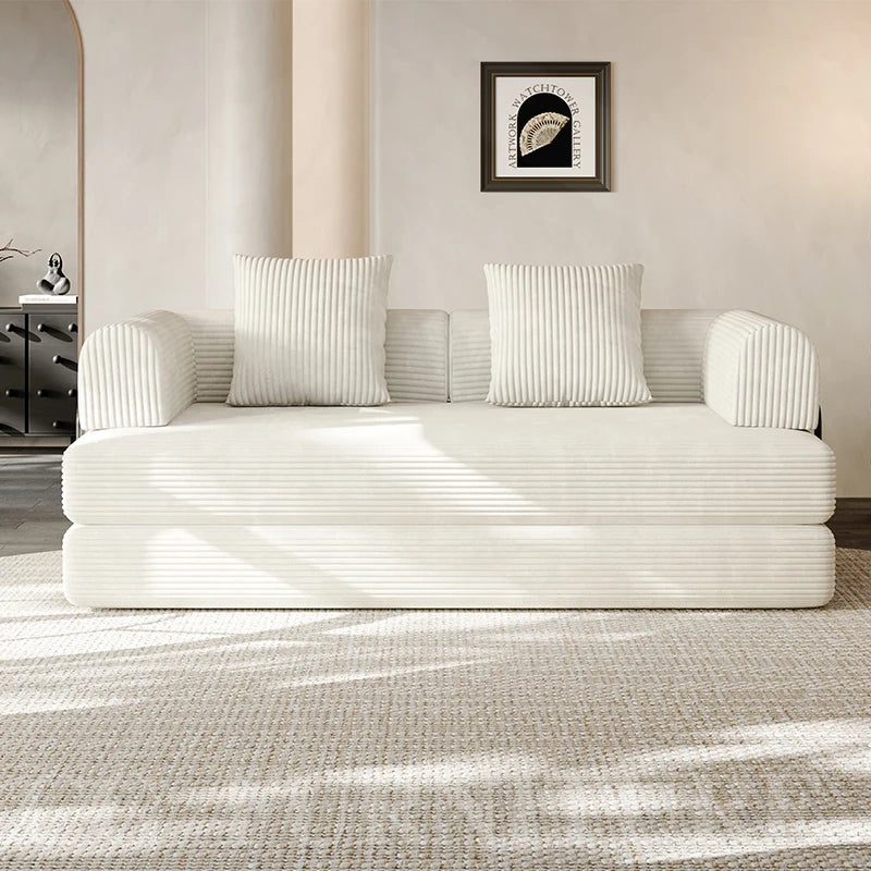 Modular Sofa Bed No Assembly Required Sectional Couch For Living Room Compressed Couch With Corduroy Fabric Sectional Sofa